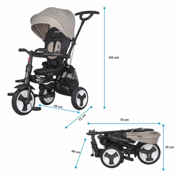 Трицикл Coccolle Spectra Plus 25 кг/ Серый photo 9 Трицикл Coccolle Spectra Plus 25 кг/ Серый photo 9
