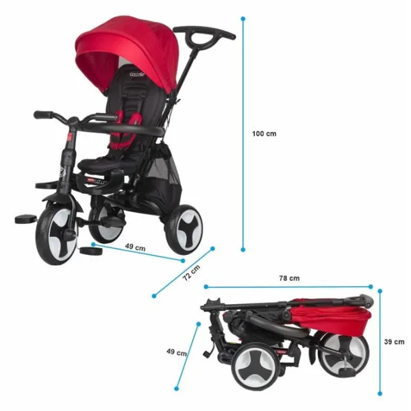 Трицикл Coccolle Spectra Plus 25 кг/ Красный photo 9 Трицикл Coccolle Spectra Plus 25 кг/ Красный photo 9