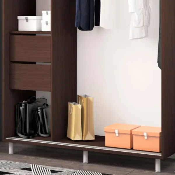 Dulap pentru haine Glisant Mobildor-Lux ARON S 1200 K3 2226 120 x 60 x 220 / PAL / Wenghe photo 6