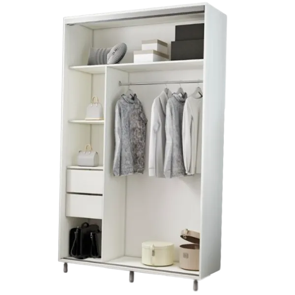 Dulap pentru haine cupe Mobildor-Lux ARON S K3 8681 110 x 60 x 220 / LPAL / Alb briliant photo 2