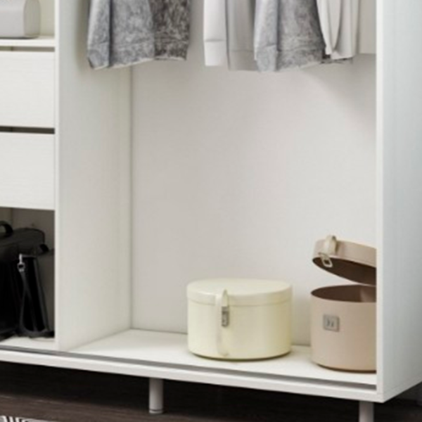 Dulap pentru haine cupe Mobildor-Lux ARON S K3 8681 110 x 60 x 220 / LPAL / Alb briliant photo 3