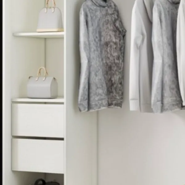 Dulap pentru haine cupe Mobildor-Lux ARON S K3 8681 110 x 60 x 220 / LPAL / Alb briliant photo 4