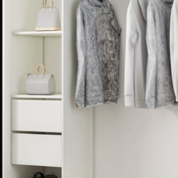 Dulap pentru haine cupe Mobildor-Lux ARON S K3 8681 110 x 60 x 220 / LPAL / Alb briliant photo 4