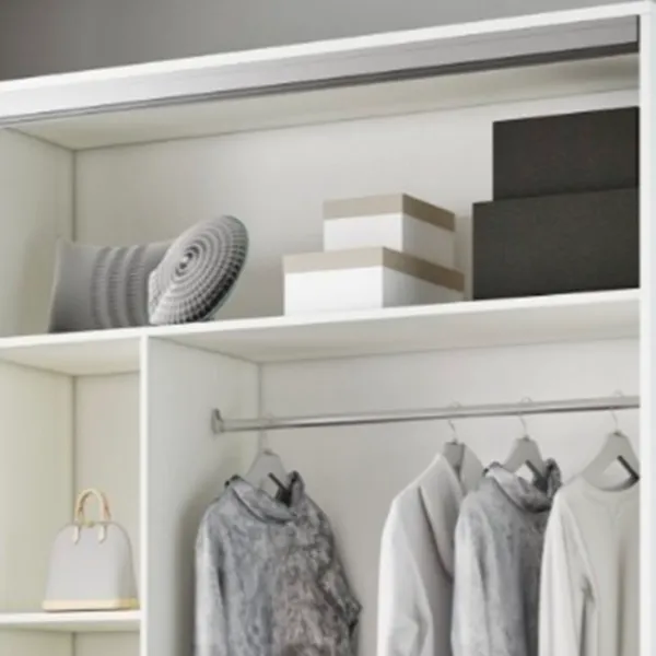 Dulap pentru haine cupe Mobildor-Lux ARON S K3 8681 110 x 60 x 220 / LPAL / Alb briliant photo 5