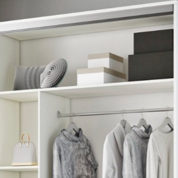 Dulap pentru haine cupe Mobildor-Lux ARON S K3 8681 110 x 60 x 220 / LPAL / Alb briliant photo 5