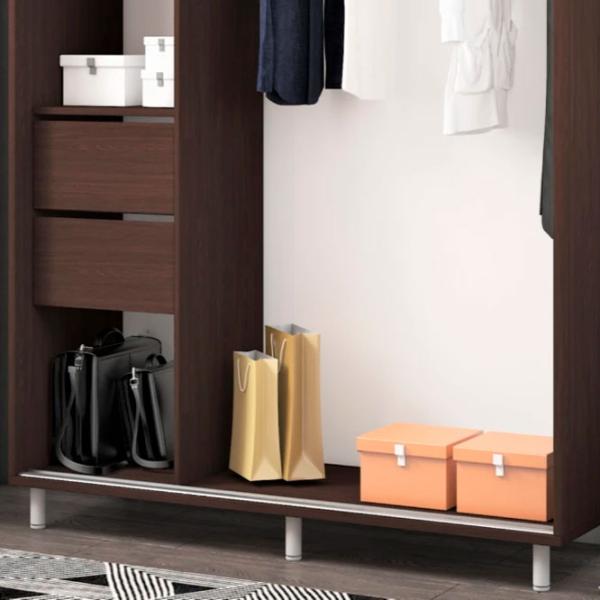 Dulap pentru haine Glisant Mobildor-Lux ARON S 1500 K3 2226 150 x 60 x 220 / PAL / Wenghe photo 6