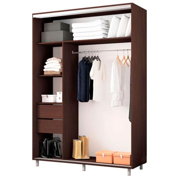 Dulap pentru haine Glisant Mobildor-Lux ARON S 1700 K3 2226 170 x 60 x 220 / PAL / Wenghe photo 2