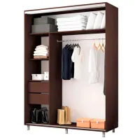 Dulap pentru haine Glisant Mobildor-Lux ARON S 19000 K3 2226 190 x 60 x 220 / PAL / Wenghe photo 2
