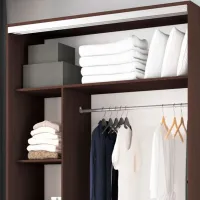 Dulap pentru haine Glisant Mobildor-Lux ARON S 19000 K3 2226 190 x 60 x 220 / PAL / Wenghe photo 5