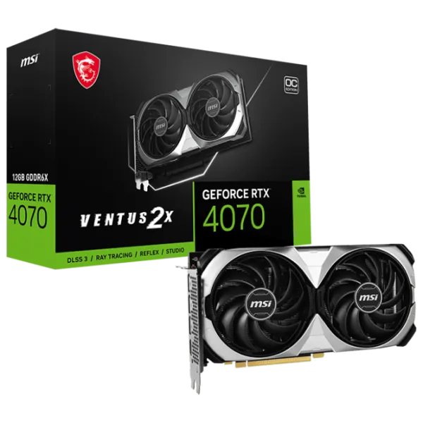 Видеокарта MSI GeForce RTX 4070 VENTUS 2X PCI Express x16 4.0 / 12 ГБ photo 5 Видеокарта MSI GeForce RTX 4070 VENTUS 2X PCI Express x16 4.0 / 12 ГБ photo 5