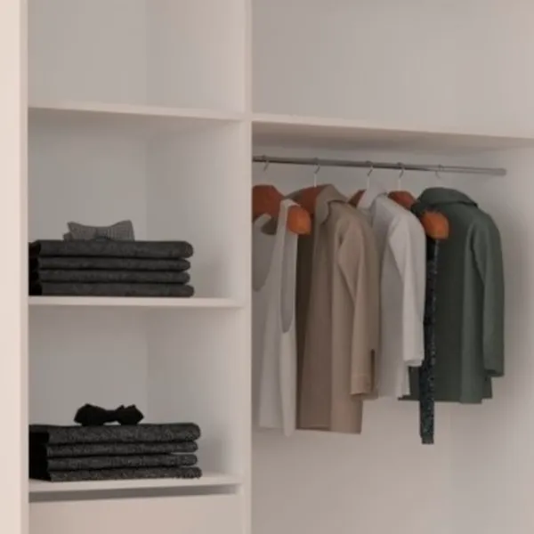 Dulap pentru haine cupe Mobildor-Lux ARON S 1400 K3 8681 140 x 60 x 220 / LPAL / Alb briliant photo 4