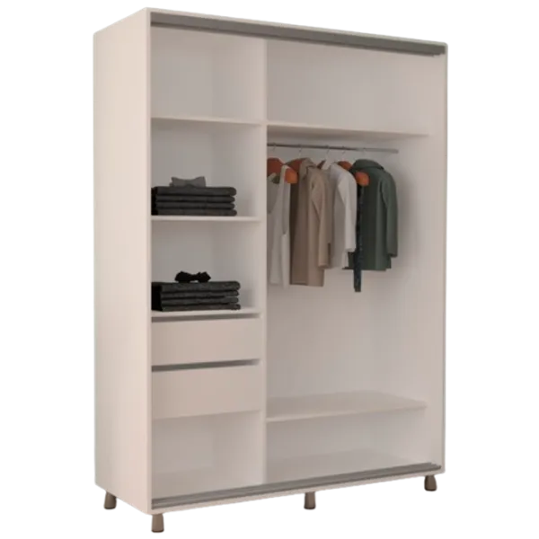 Dulap cupe Mobildor-Lux ARON S 1500 K3 8681 150 x 60 x 220 / LPAL / Alb briliant photo 2 Dulap cupe Mobildor-Lux ARON S 1500 K3 8681 150 x 60 x 220 / LPAL / Alb briliant photo 2