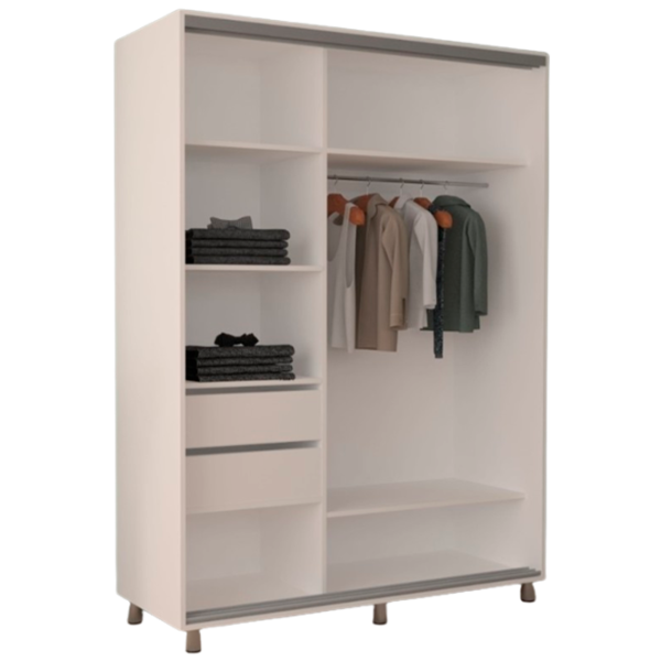 Dulap cupe Mobildor-Lux ARON S 1700 K3 8681 170 x 60 x 220 / LPAL / Alb briliant photo 2 Dulap cupe Mobildor-Lux ARON S 1700 K3 8681 170 x 60 x 220 / LPAL / Alb briliant photo 2