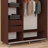 Dulap pentru haine Glisant Mobildor-Lux ARON 2100 K3 2226 210 x 60 x 220 / PAL / Wenghe photo 6