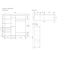 Dulap pentru haine Glisant Mobildor-Lux ARON 2100 K3 2226 210 x 60 x 220 / PAL / Wenghe photo 7