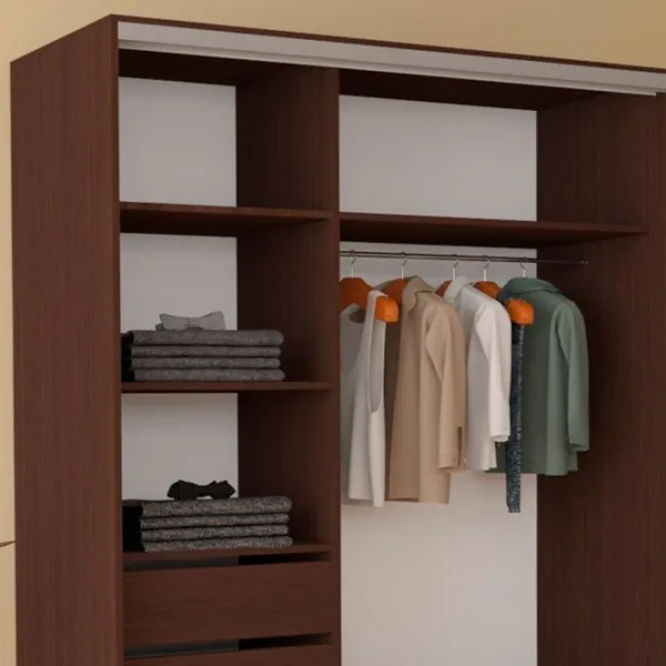 Dulap pentru haine Glisant Mobildor-Lux ARON 2200 K3 2226 220 x 60 x 220 / PAL / Wenghe photo 5 Dulap pentru haine Glisant Mobildor-Lux ARON 2200 K3 2226 220 x 60 x 220 / PAL / Wenghe photo 5