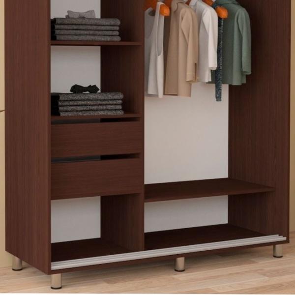 Dulap pentru haine Glisant Mobildor-Lux ARON 2200 K3 2226 220 x 60 x 220 / PAL / Wenghe photo 6 Dulap pentru haine Glisant Mobildor-Lux ARON 2200 K3 2226 220 x 60 x 220 / PAL / Wenghe photo 6