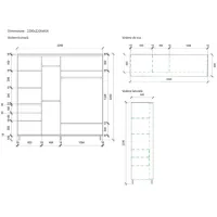 Dulap pentru haine Glisant Mobildor-Lux ARON 2200 K3 2226 220 x 60 x 220 / PAL / Wenghe photo 7