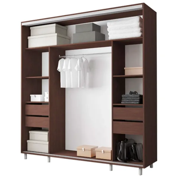 Dulap pentru haine Glisant Mobildor-Lux ARON 2300 K3 2226 230 x 60 x 220 / PAL / Wenghe photo 2