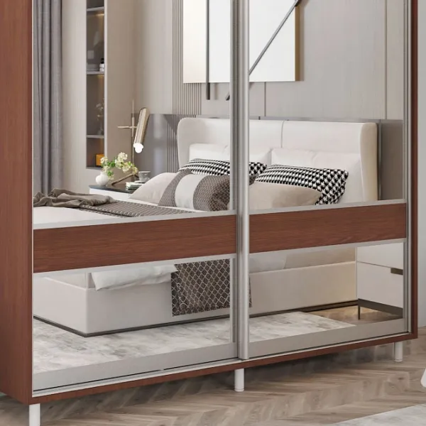 Dulap pentru haine Glisant Mobildor-Lux ARON 2300 K3 2226 230 x 60 x 220 / PAL / Wenghe photo 4