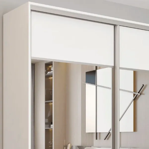 Dulap pentru haine Glisant Mobildor-Lux ARON 1200 K1 8681 120 x 60 x 220 / PAL / Alb briliant photo 3 Dulap pentru haine Glisant Mobildor-Lux ARON 1200 K1 8681 120 x 60 x 220 / PAL / Alb briliant photo 3