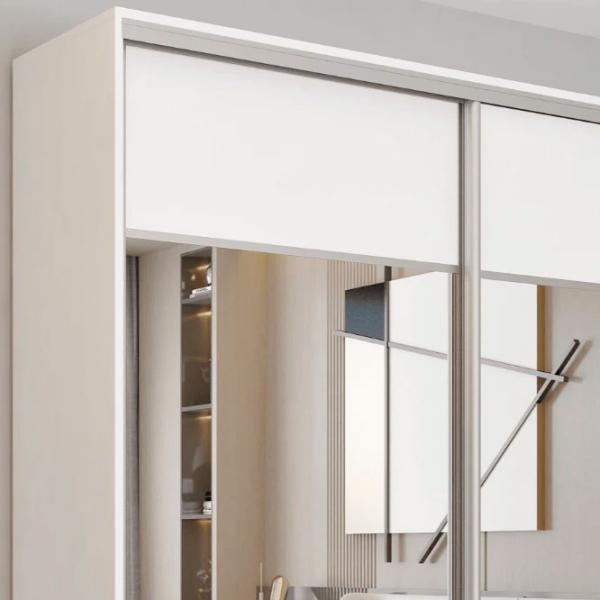 Dulap pentru haine Glisant Mobildor-Lux ARON 1500 K1 8681 150 x 60 x 220 / PAL / Alb briliant photo 3 Dulap pentru haine Glisant Mobildor-Lux ARON 1500 K1 8681 150 x 60 x 220 / PAL / Alb briliant photo 3