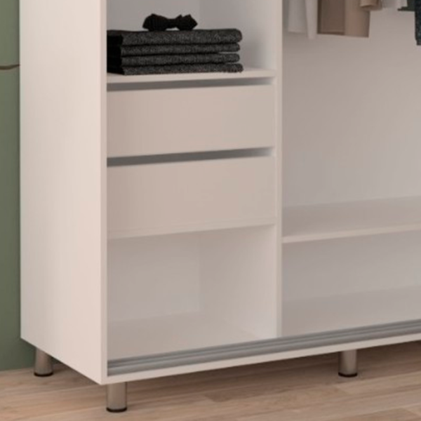 Dulap cupe Mobildor-Lux ARON S 1900 K3 8681 190 x 60 x 220 / LPAL / Alb briliant photo 3