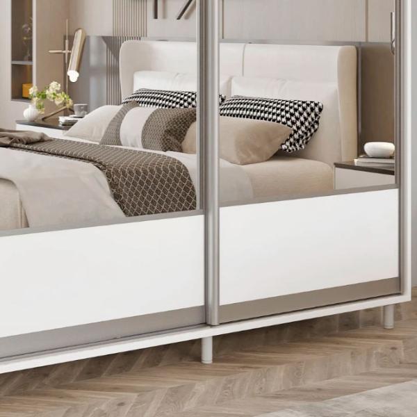 Dulap pentru haine Glisant Mobildor-Lux ARON 1600 K1 8681 160 x 60 x 220 / PAL / Alb briliant photo 4