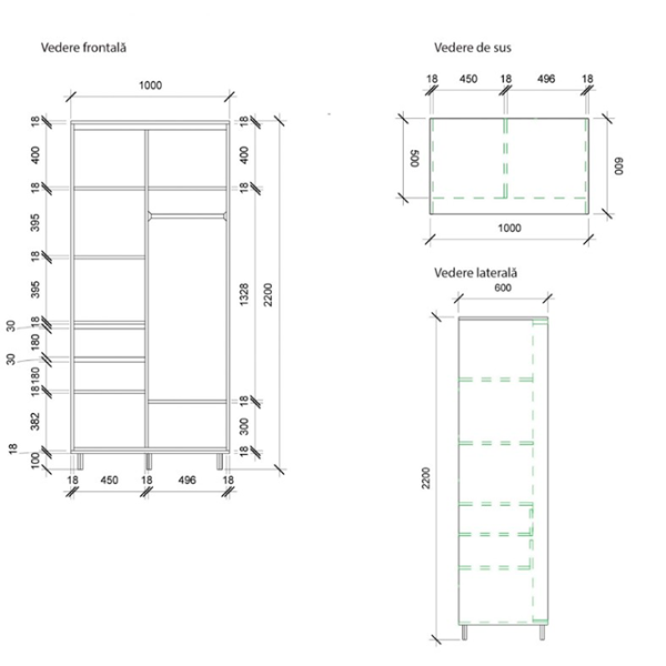 Dulap cupe Mobildor-Lux ARON S 1100 K3 3025 110 x 60 x 220 / LPAL / Stejar Sonoma photo 4