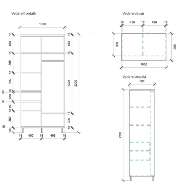 Dulap cupe Mobildor-Lux ARON S 1400 K3 3025 140 x 60 x 220 / LPAL / Stejar Sonoma photo 4 Dulap cupe Mobildor-Lux ARON S 1400 K3 3025 140 x 60 x 220 / LPAL / Stejar Sonoma photo 4