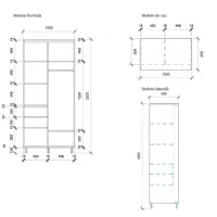 Dulap cupe Mobildor-Lux ARON S 1800 K3 3025 180 x 60 x 220 / LPAL / Stejar Sonoma photo 4
