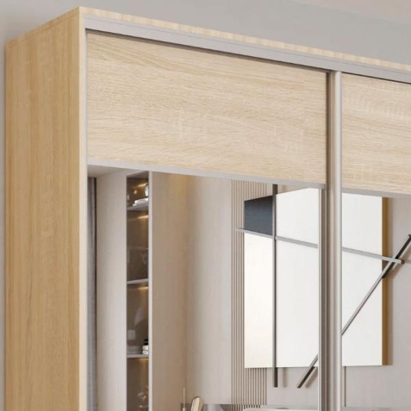 Dulap pentru haine Glisant Mobildor-Lux ARON 1300 K1 3025 130 x 60 x 220 / PAL / Stejar Sonoma photo 3