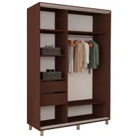 Dulap pentru haine Glisant Mobildor-Lux ARON 1000 K1 2226 100 x 60 x 220 / PAL / Wenghe photo 2