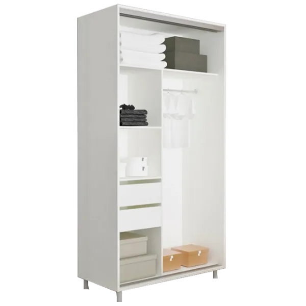 Dulap cupe Mobildor-Lux ARON S 1300 desen 8681 130 x 60 x 220 / PAL / Alb briliant photo 3