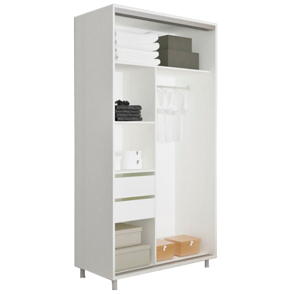 Dulap cupe Mobildor-Lux ARON S 1300 desen 8681 130 x 60 x 220 / PAL / Alb briliant photo 3