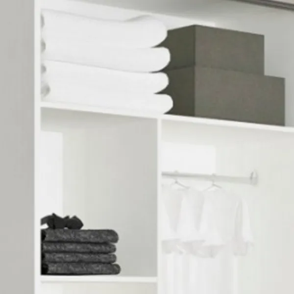 Dulap cupe Mobildor-Lux ARON S 1300 desen 8681 130 x 60 x 220 / PAL / Alb briliant photo 4