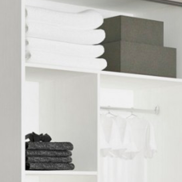 Dulap cupe Mobildor-Lux ARON S 1400 desen 8681 140 x 60 x 220 / PAL / Alb briliant photo 3