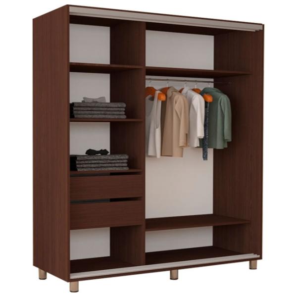 Dulap pentru haine Glisant Mobildor-Lux ARON 1700 K1 2226 170 x 60 x 220 / PAL / Wenghe photo 2