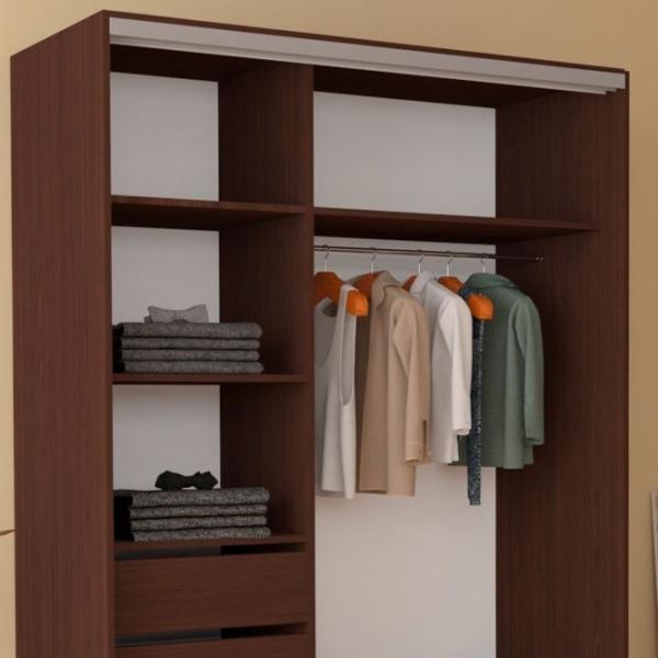 Dulap pentru haine Glisant Mobildor-Lux ARON 1700 K1 2226 170 x 60 x 220 / PAL / Wenghe photo 5