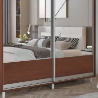 Dulap pentru haine Glisant Mobildor-Lux ARON 1800 K1 2226 180 x 60 x 220 / PAL / Wenghe photo 4