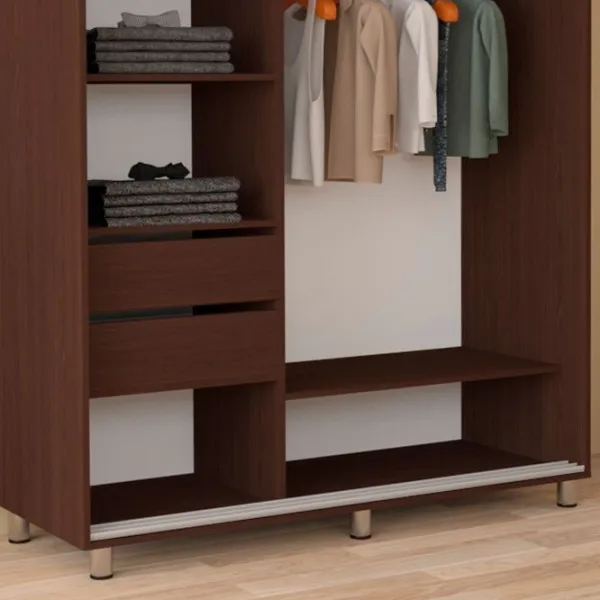 Dulap pentru haine Glisant Mobildor-Lux ARON 1800 K1 2226 180 x 60 x 220 / PAL / Wenghe photo 6 Dulap pentru haine Glisant Mobildor-Lux ARON 1800 K1 2226 180 x 60 x 220 / PAL / Wenghe photo 6