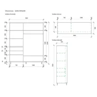 Dulap pentru haine Glisant Mobildor-Lux ARON 1800 K1 2226 180 x 60 x 220 / PAL / Wenghe photo 7