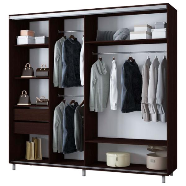 Dulap pentru haine Glisant Mobildor-Lux ARON 2200 K1 2226 220 x 60 x 220 / PAL / Wenghe photo 2