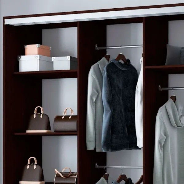 Dulap pentru haine Glisant Mobildor-Lux ARON 2200 K1 2226 220 x 60 x 220 / PAL / Wenghe photo 5