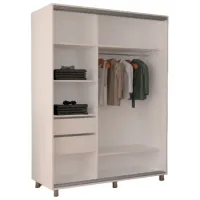 Dulap pentru haine Glisant Mobildor-Lux ARON 1200 K2 8681 120 x 60 x 220 / PAL / Alb briliant photo 2