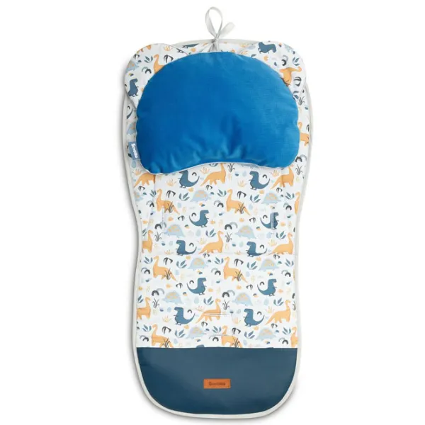 Salteluța pentru cărucior Sensillo Velvet Delux 20711 Bumbac,/ Dinozauri/ Blue photo 2