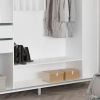 Dulap pentru haine Glisant Mobildor-Lux ARON 2000 K2 8681 200 x 60 x 220 / PAL / Alb briliant photo 6