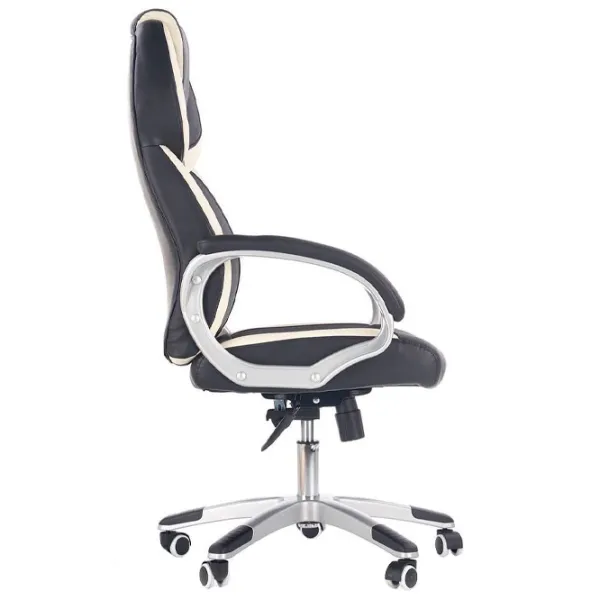 Fotoliu de birou Halmar Barton Piele artificială/ Black White photo 4