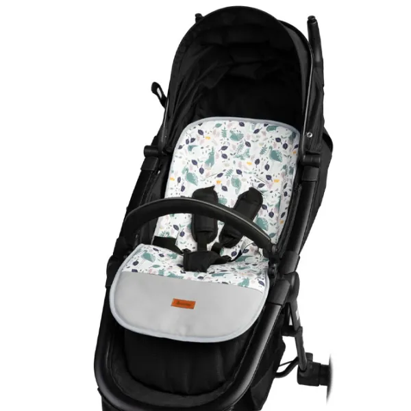Salteluța pentru cărucior Sensillo Velvet 207545 Bumbac, polister/ Frunze/ Gray photo 5