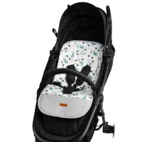 Матрасик для коляски Sensillo Velvet 207545 Хлопок, полиэстер/ Листья/ Серый photo 5